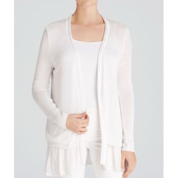 Chan Luu TAN Beaded Cardigan Sweater, Size Large, MSRP $248 - Picture 1 of 12